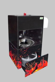 mobiles Handwaschbecken BBQ-Black seitlich Schublade offen